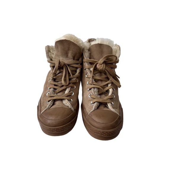 Converse Shoes - Converse Tri Panel x Chuck 70 Hi ‘Khaki Shearling 7.5